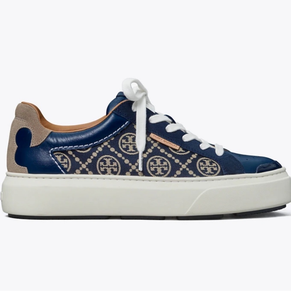 TORY BURCH T MONOGRAM LADYBUG SNEAKER PERFECT NAVY SIZE 7